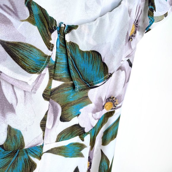 ⚡️SOLD⚡️ reformation off-shoulder white floral midi dress - size 4 - Picture 7 of 9